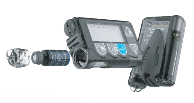 Medtronic wearable insulin pump device with handheld control module
