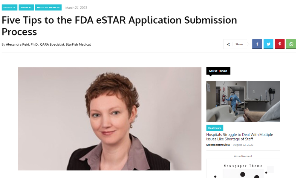 FDA eSTAR Submission Tips FDA eSTAR Submission Tips
