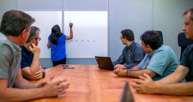 Working with StarFish Medical Boardroom with person presenting