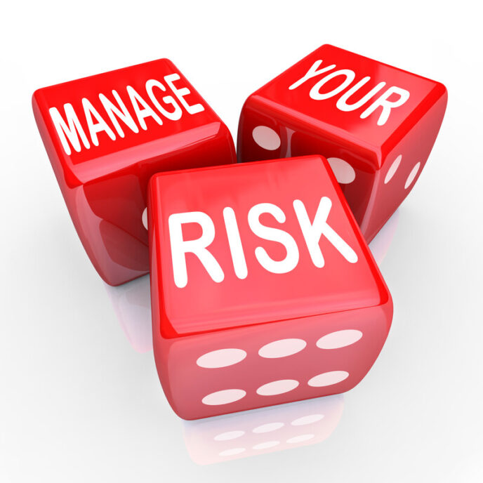 Medical Device Risk Management Thee dice with "Manage", "Your" and "Risk" on top facing side