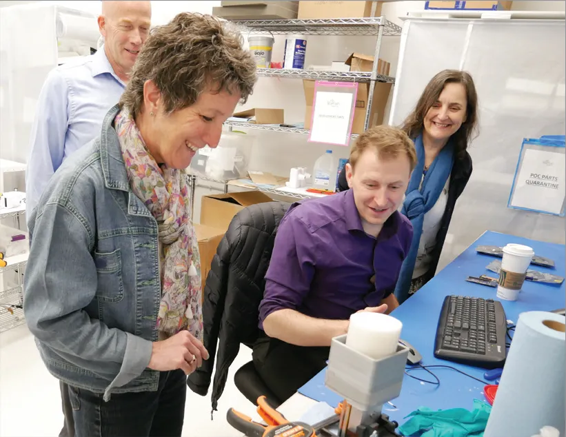 Endra and StarFish engineers reviewing a TAEUS prototype in the lab