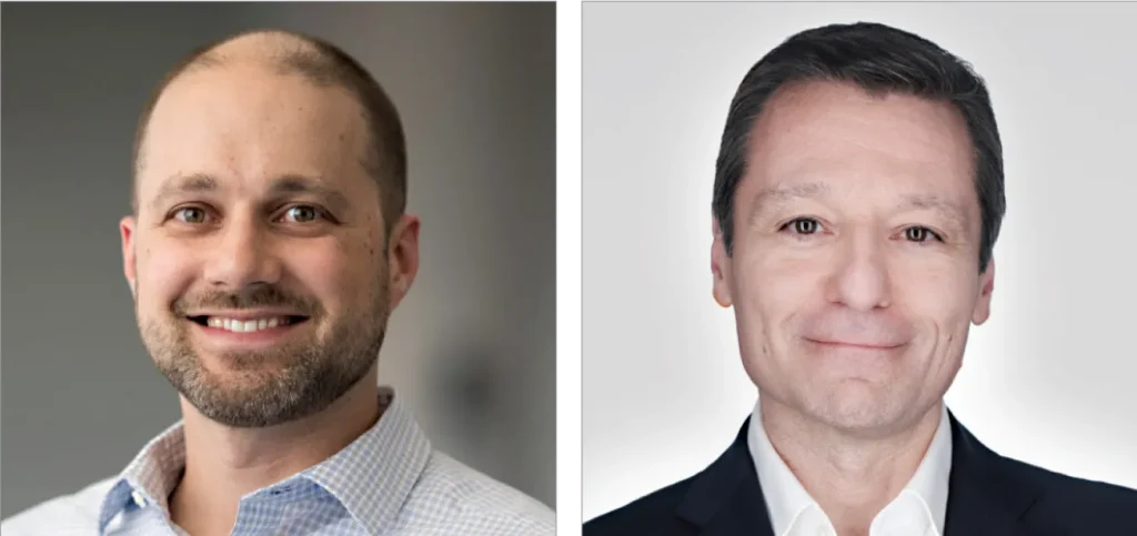 Headshots of Jonathon Behr and Michael Thornton, co-founders of Endra Life Sciences