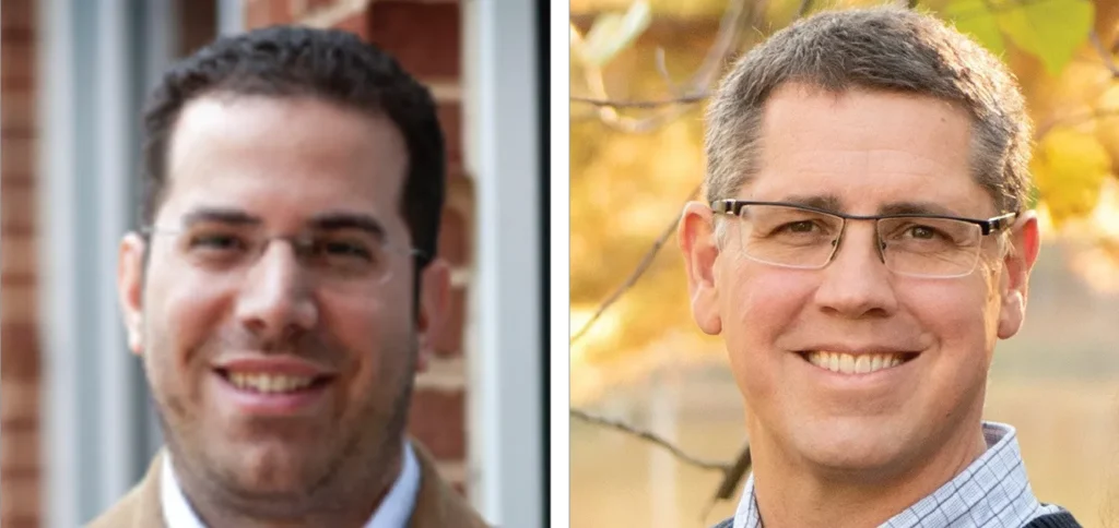Headshots of Francesco Viola and Bill Walker, co-founders of HemoSonics